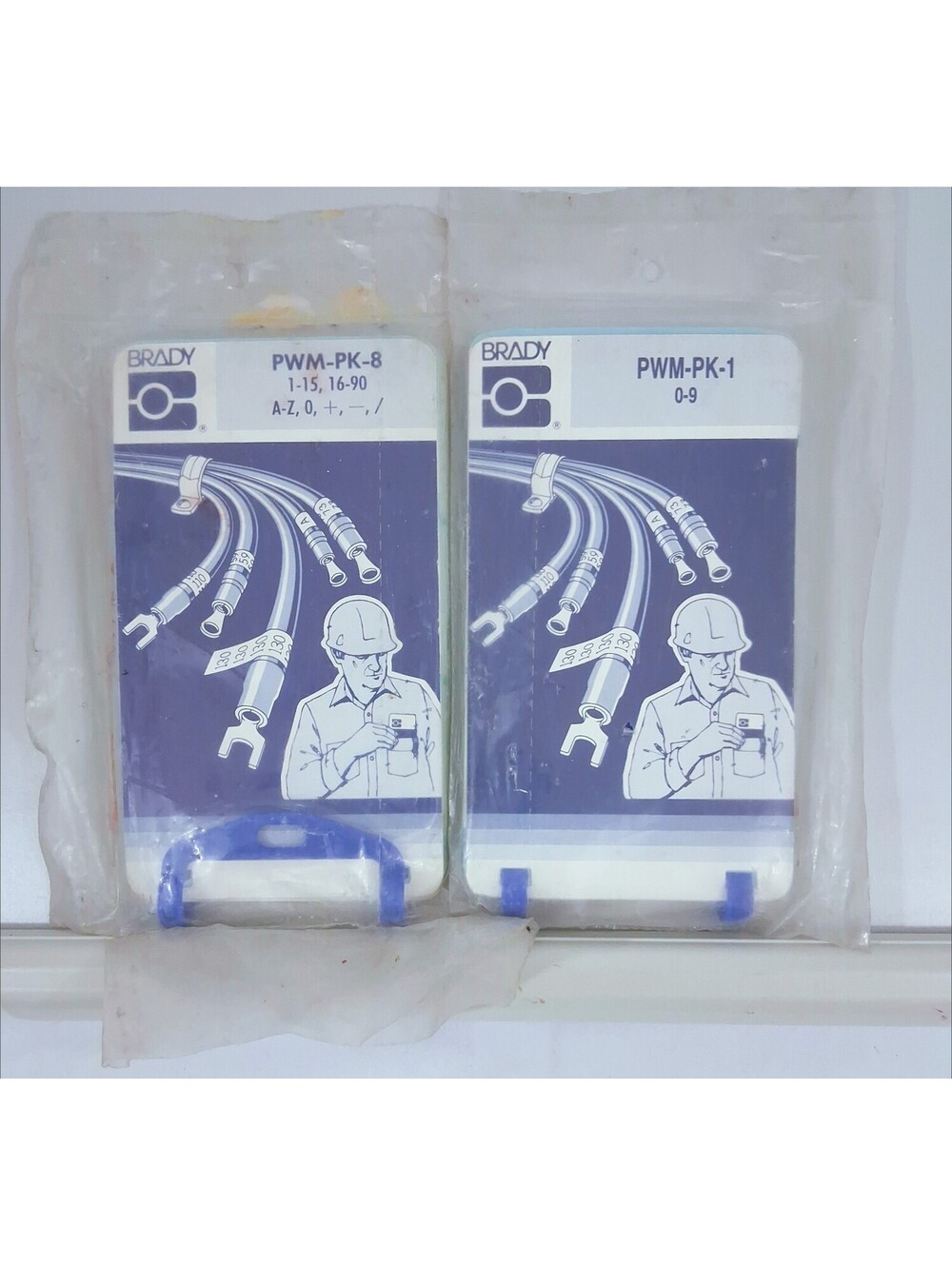 BRADY Electrical Wire Labels 3 2-PWM-PK-1 0-9 & PWM-PK-8 1-15 16-90 A-Z 0 + - /